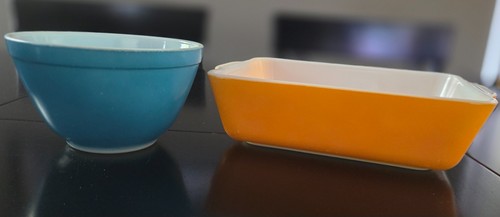 Vintage pyrex orange rectangle - orange,